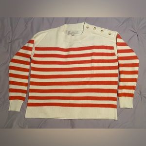 NWT Loft striped button shoulder sweater